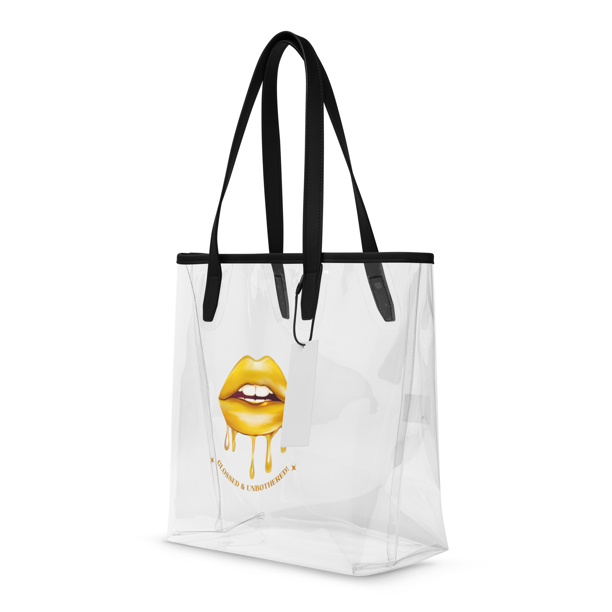 Glossed & Unbothered Clear Tote Bag