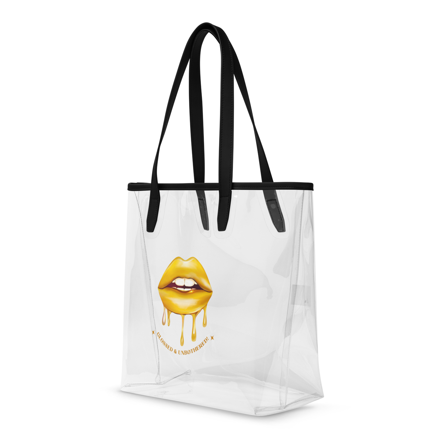 Glossed & Unbothered Clear Tote Bag