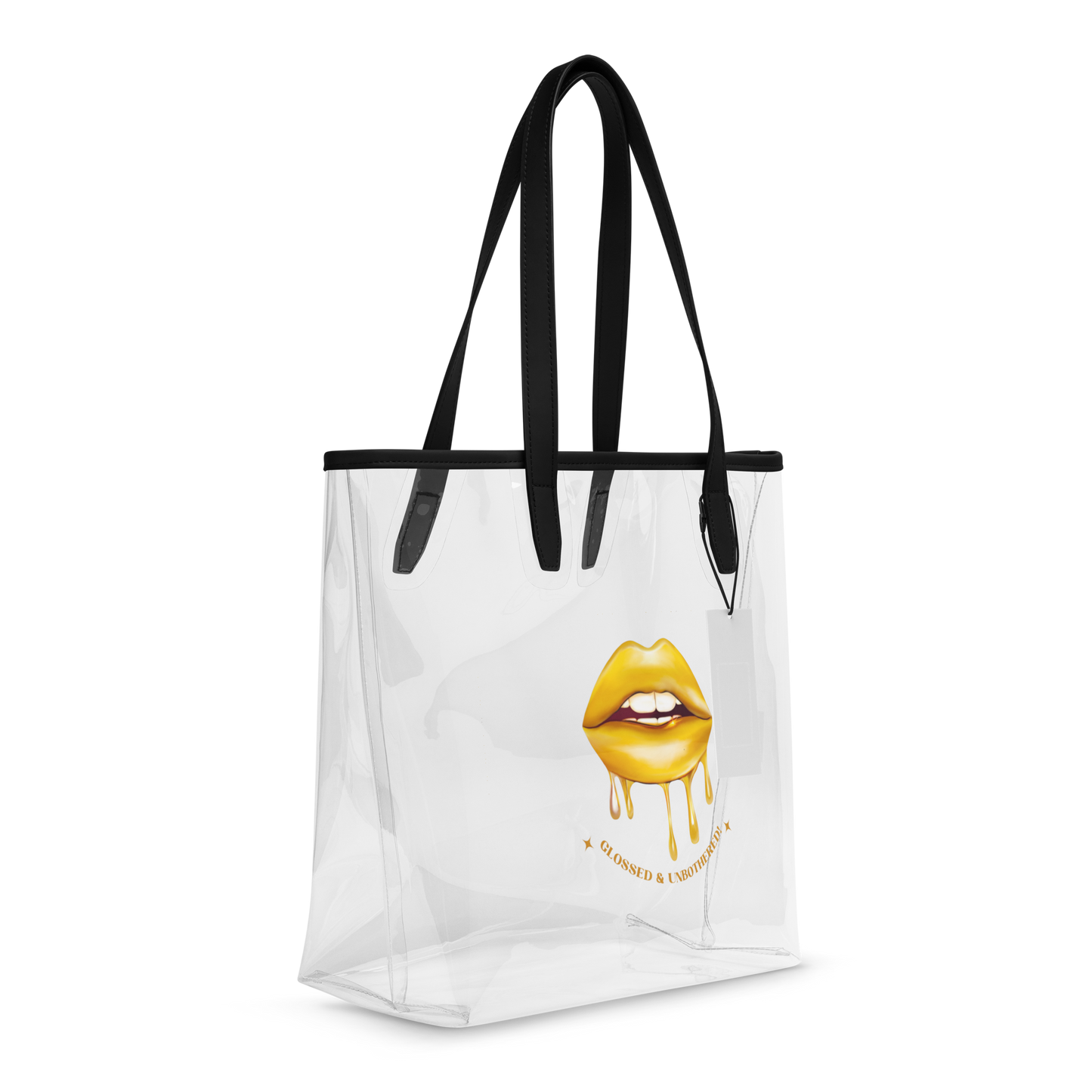 Glossed & Unbothered Clear Tote Bag