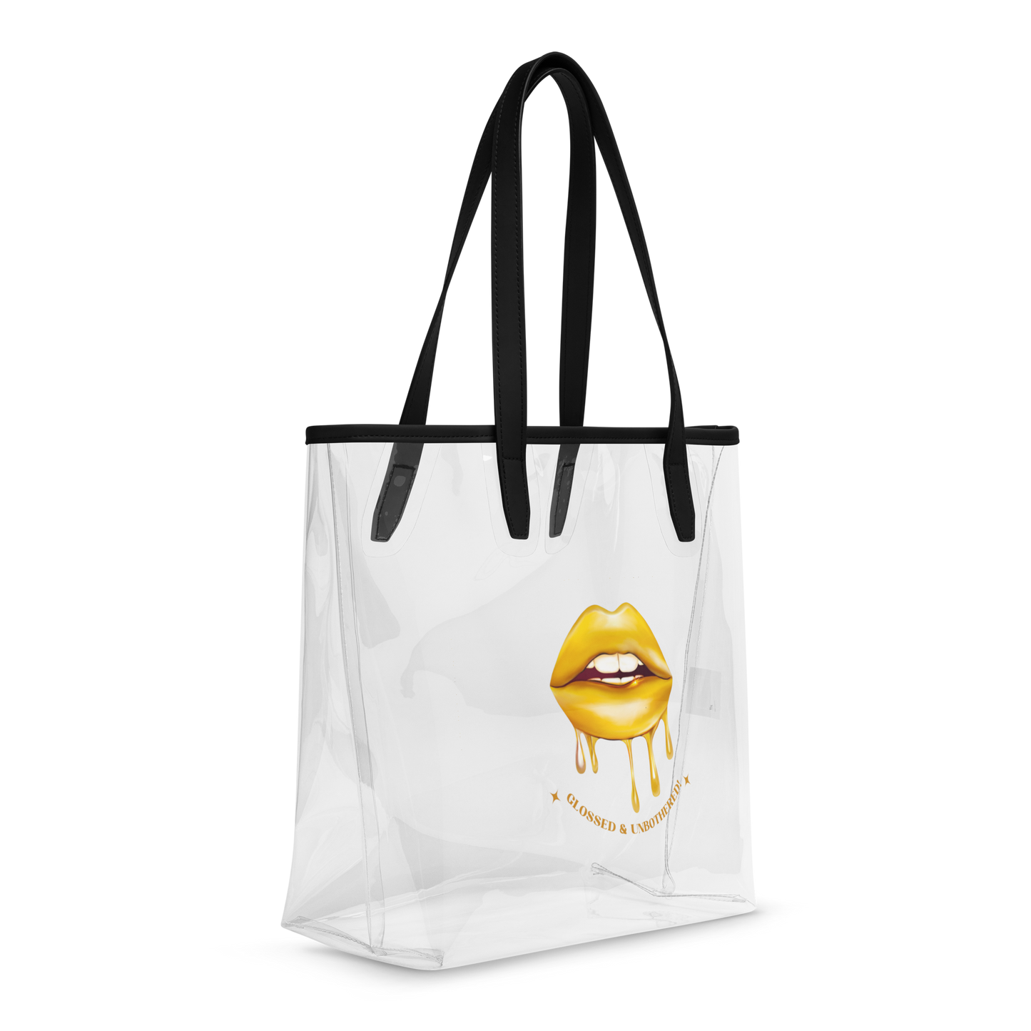 Glossed & Unbothered Clear Tote Bag