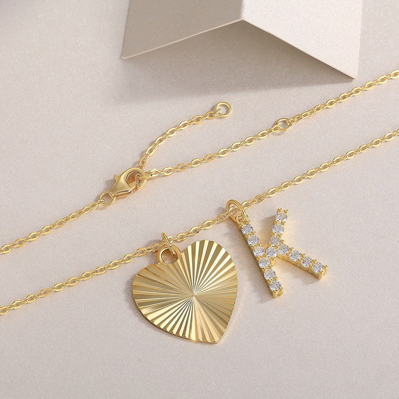 Heart Secret – 1-Carat Moissanite Pendant Necklace, Sterling Silver & Gold Plated