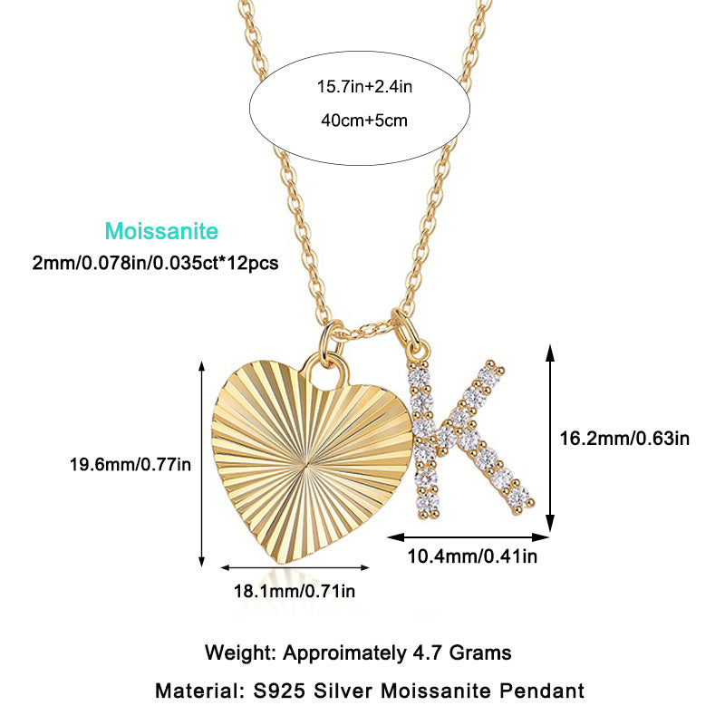 Heart Secret – 1-Carat Moissanite Pendant Necklace, Sterling Silver & Gold Plated