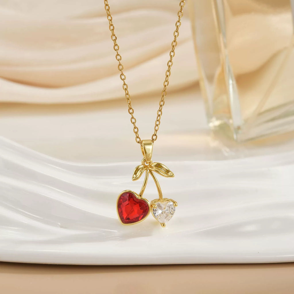 Cherry Bliss Pendant – Elegant Fade-Resistant Necklace