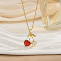 Cherry Bliss Pendant – Elegant Fade-Resistant Necklace